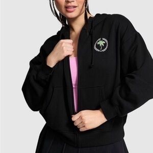 Victoria’s Secret VS Pink Wish You Were Here California Black Zip Up NWT Hoodie